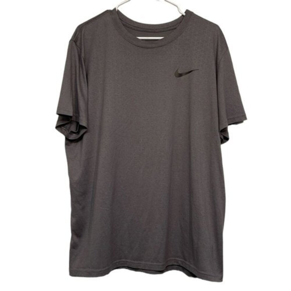 Men's Nike Dri-Fit Swoosh Iconic Charcoal Gray Pullover Shirt Size XL EUC #6429